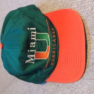 Vintage 90s Twins Enterprises Miami Hurricanes snapback hat